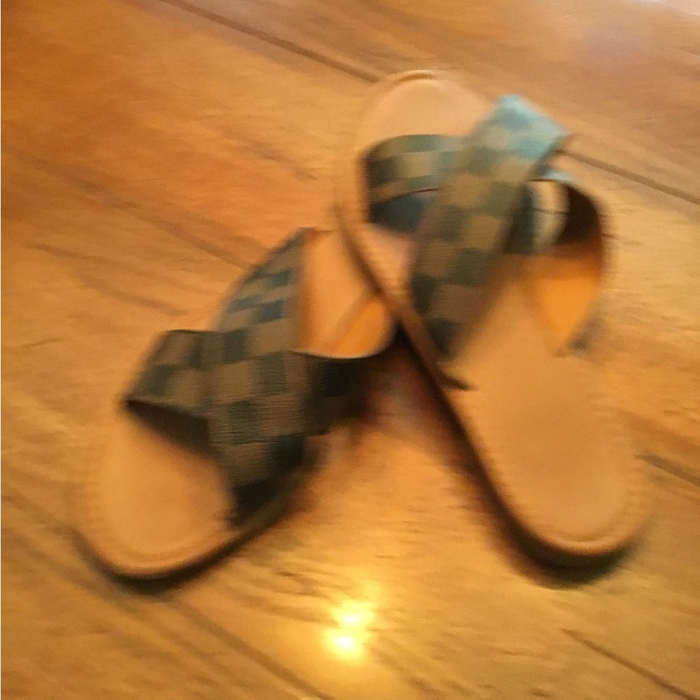 Checkered Slide Sandals
